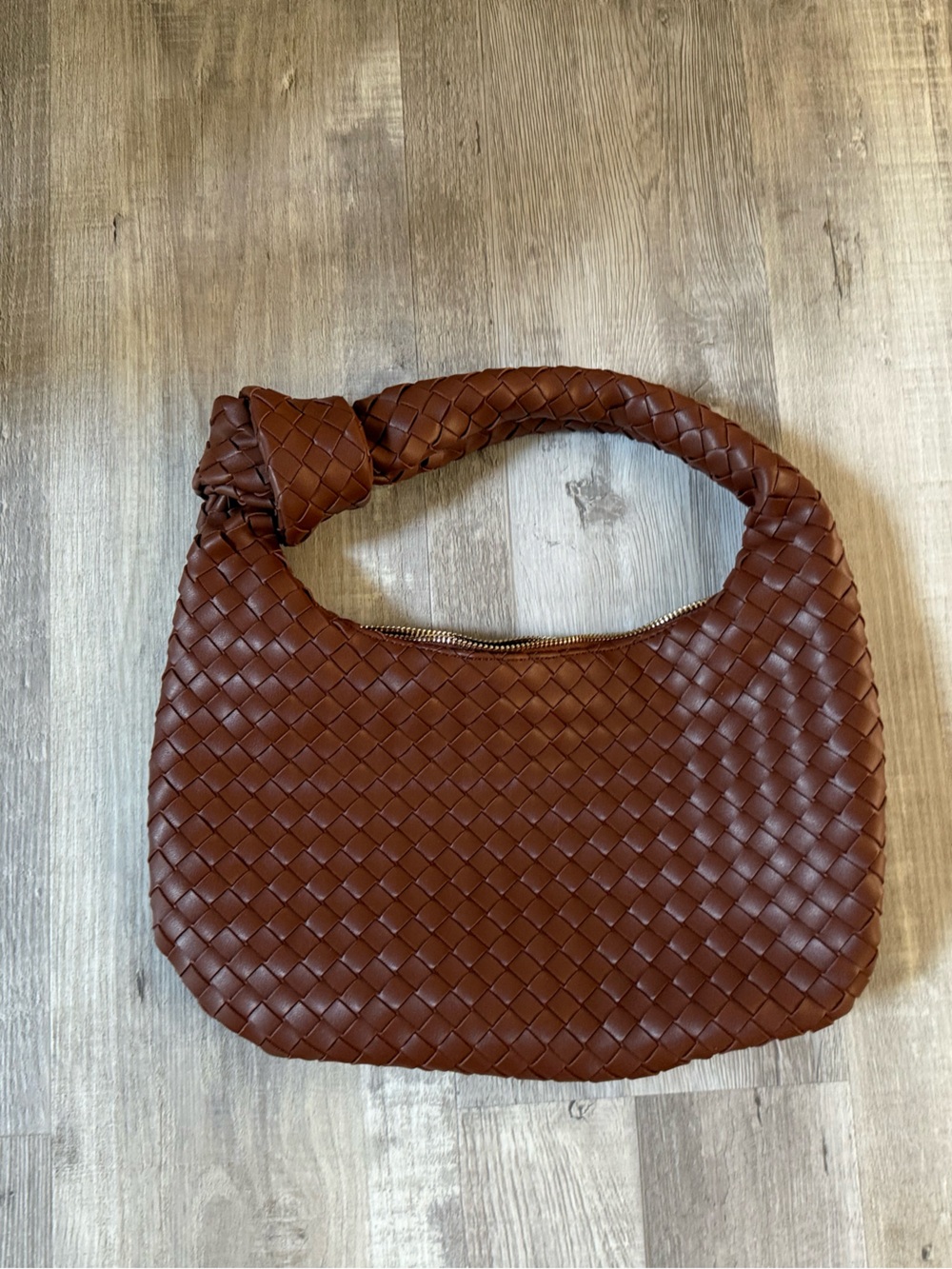 Urban Expressions Braided Messenger Bag in Chestnut Brown